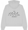 Hoodie schwarze Schrift Vor- und Rückseite