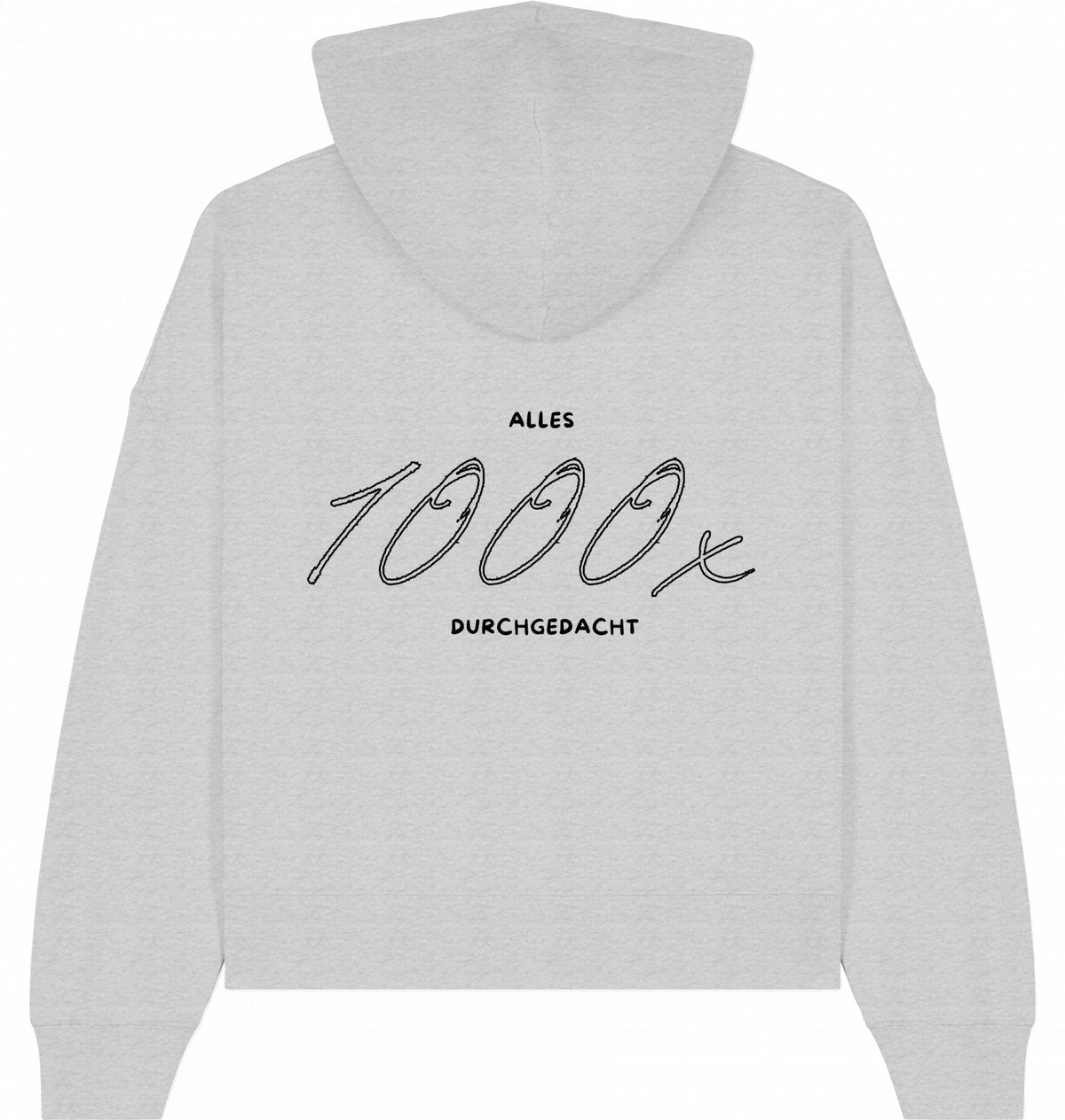 Hoodie schwarze Schrift Vor- und Rückseite