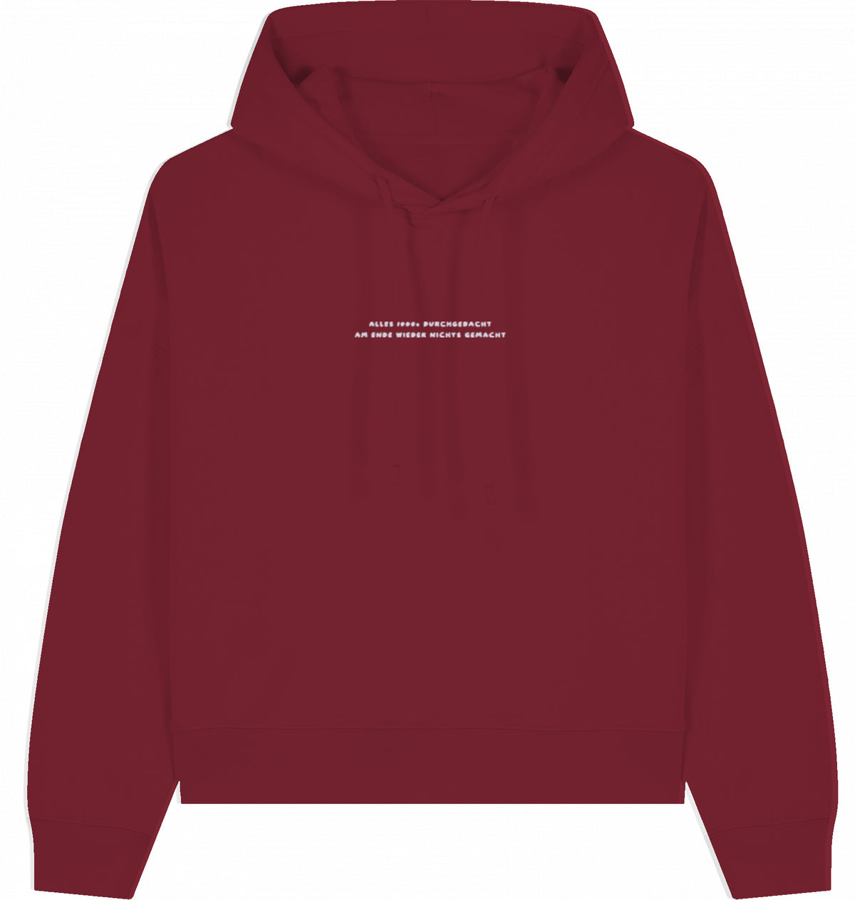 Hoodie weiße Schrift gestickt
