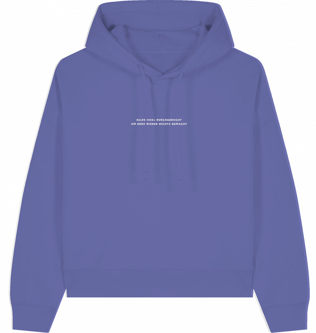 Hoodie weiße Schrift gestickt
