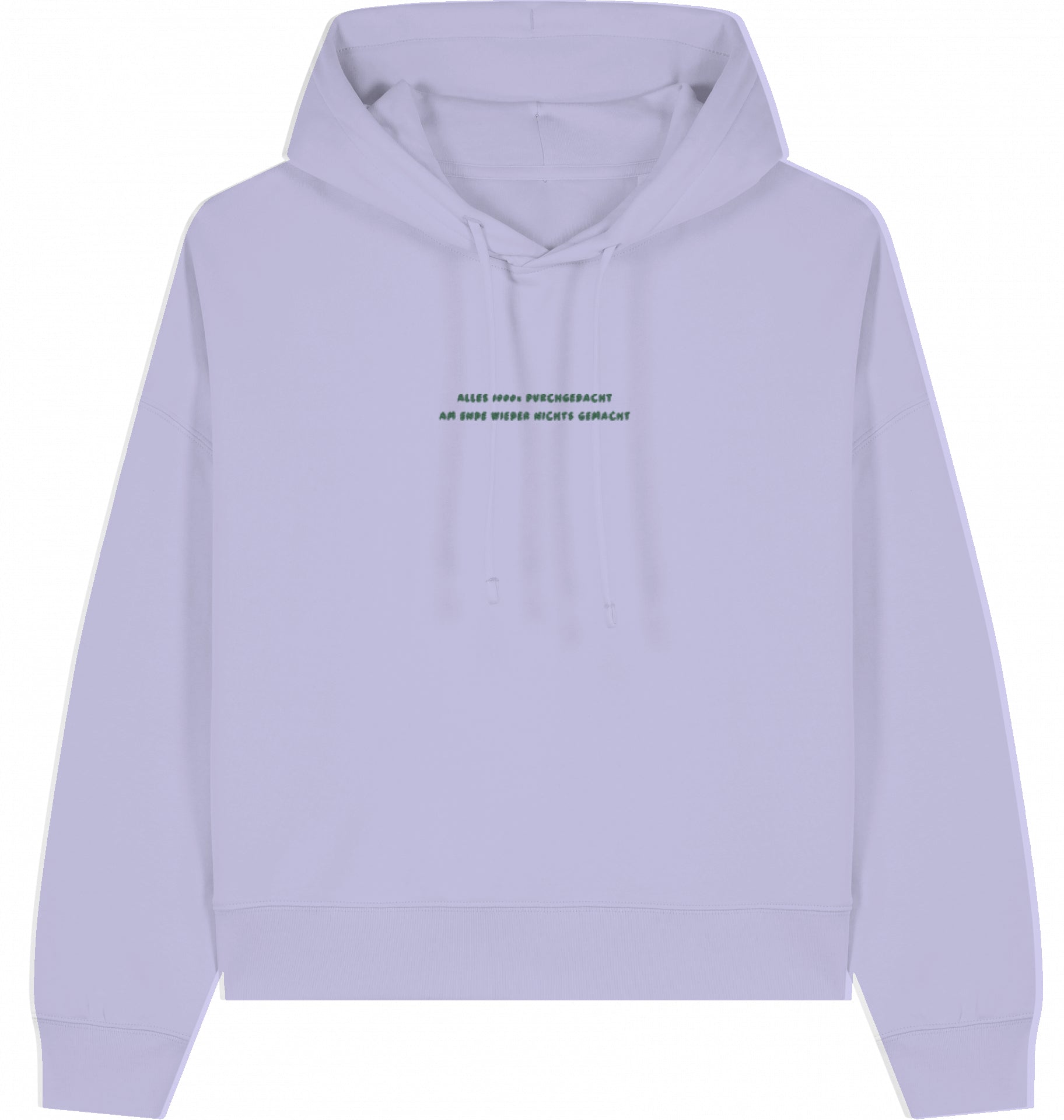 Hoodie Schrift gestickt grün