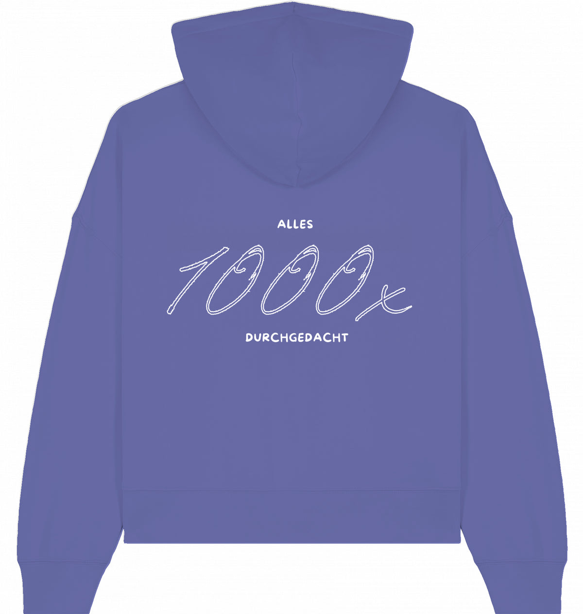 Hoodie weiße Schrift Vor- und Rückseite