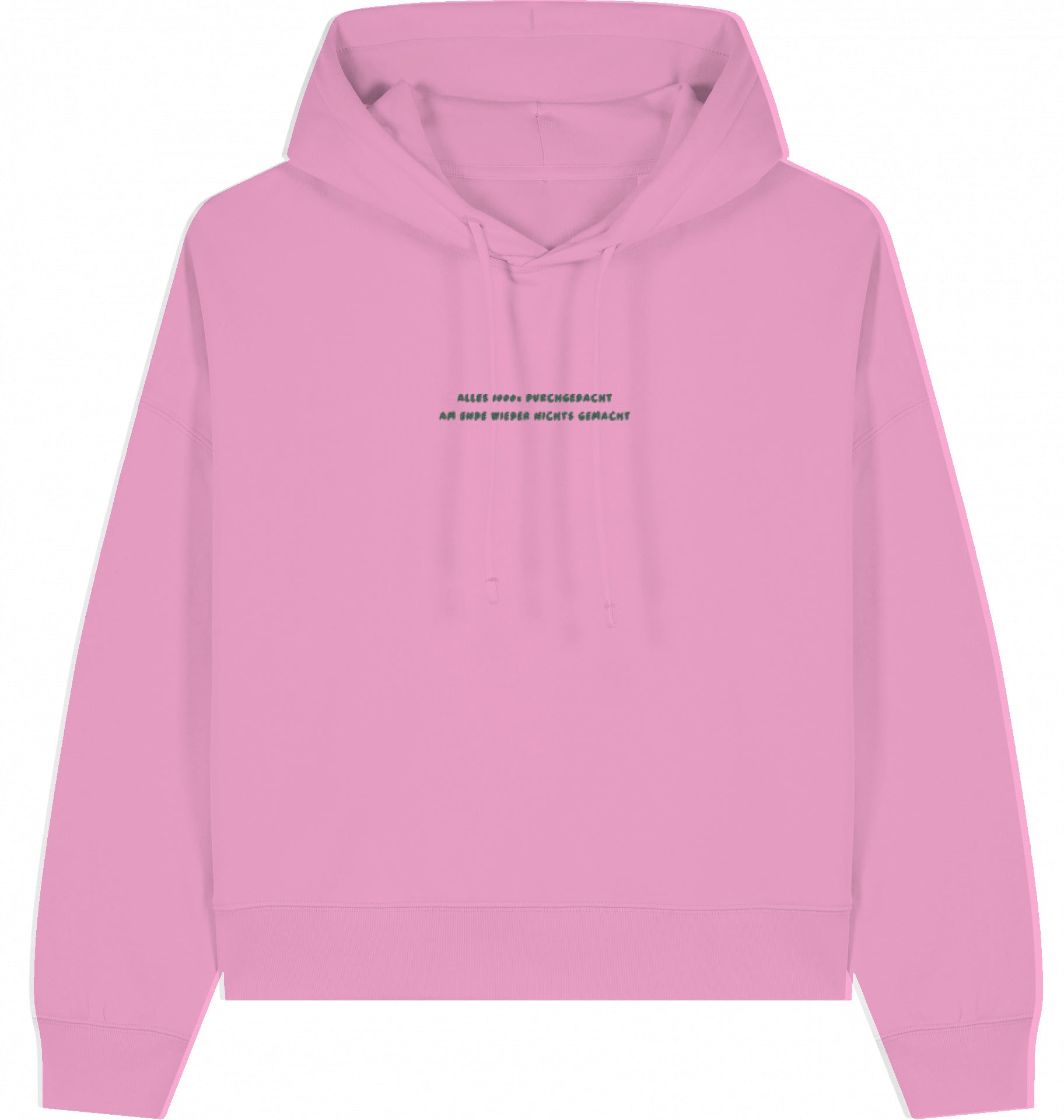 Hoodie Schrift gestickt grün