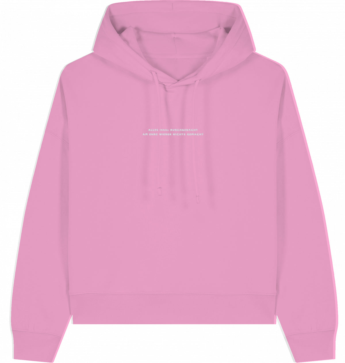 Hoodie weiße Schrift Vor- und Rückseite