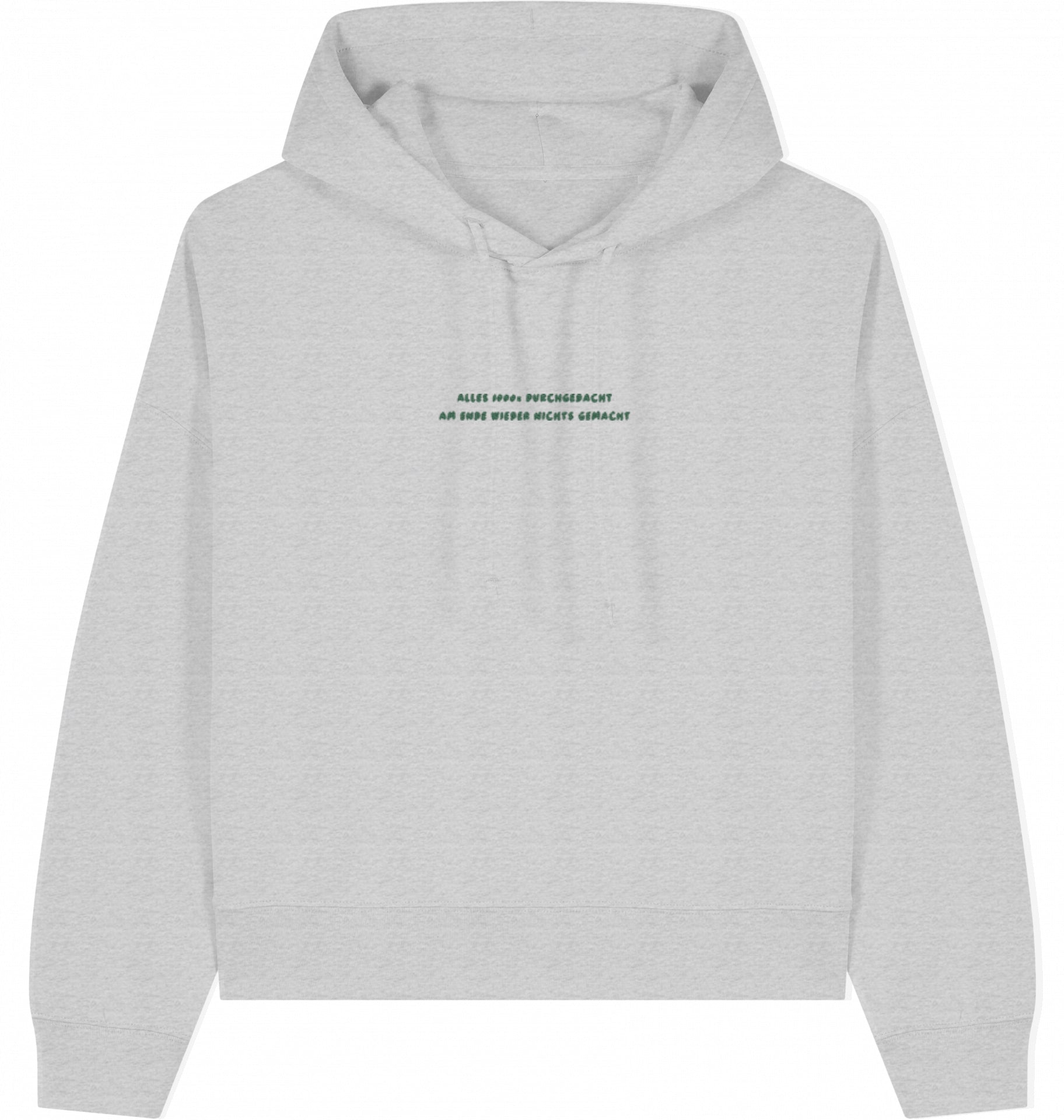 Hoodie Schrift gestickt grün
