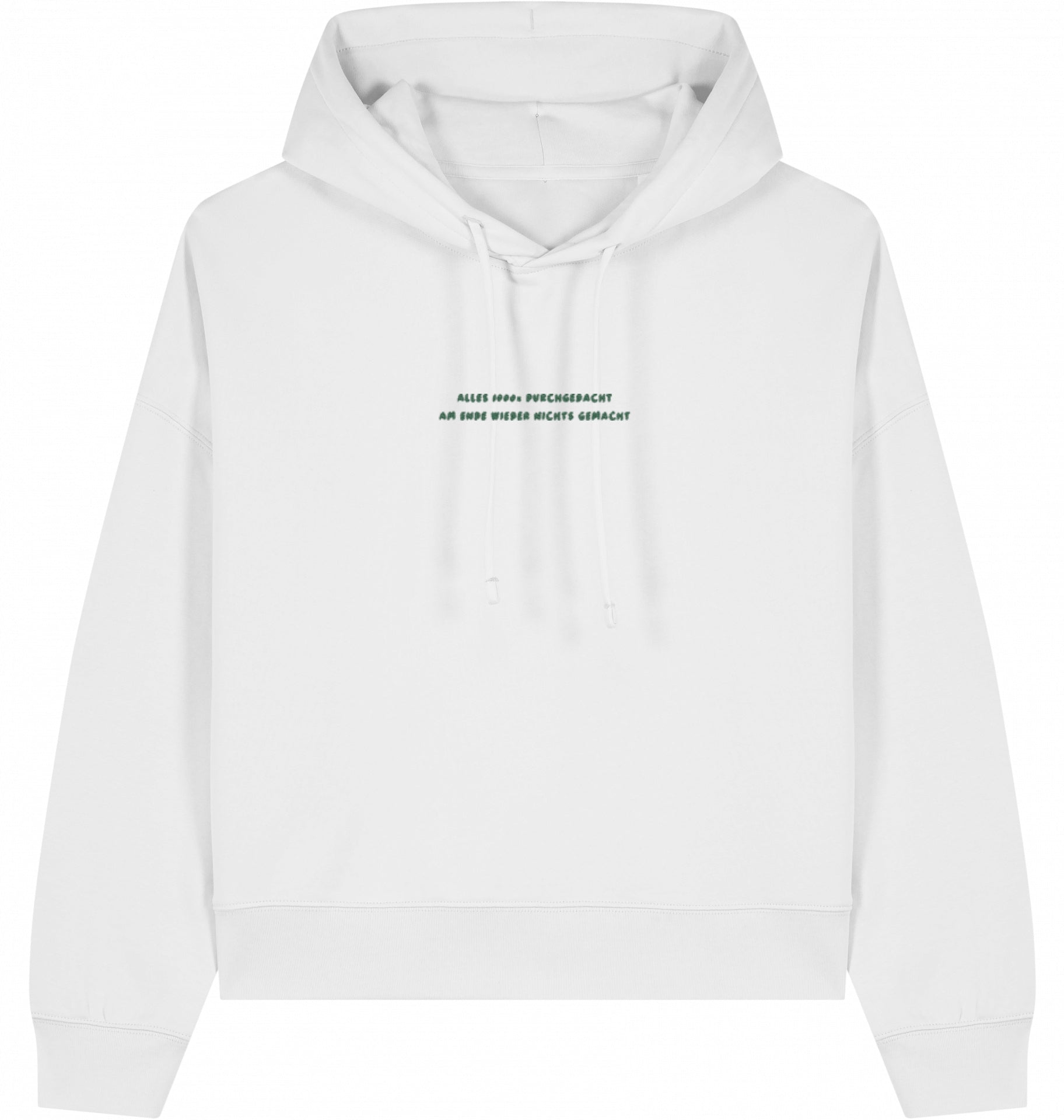 Hoodie Schrift gestickt grün