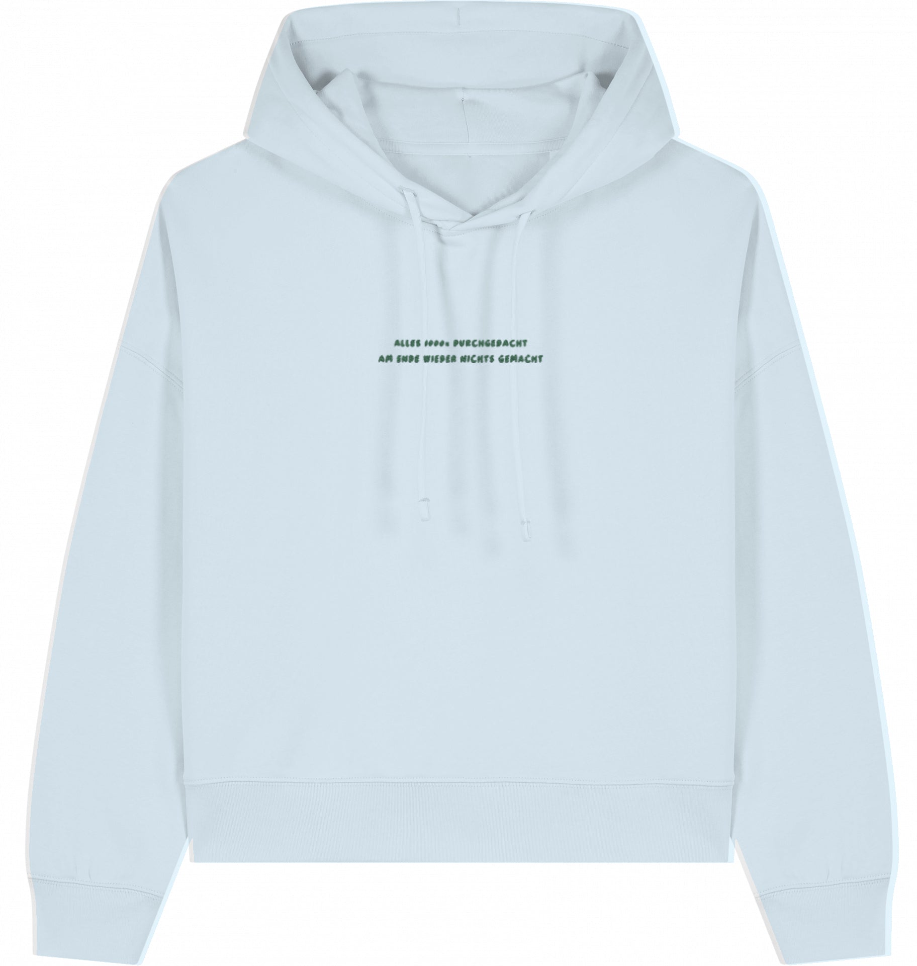 Hoodie Schrift gestickt grün