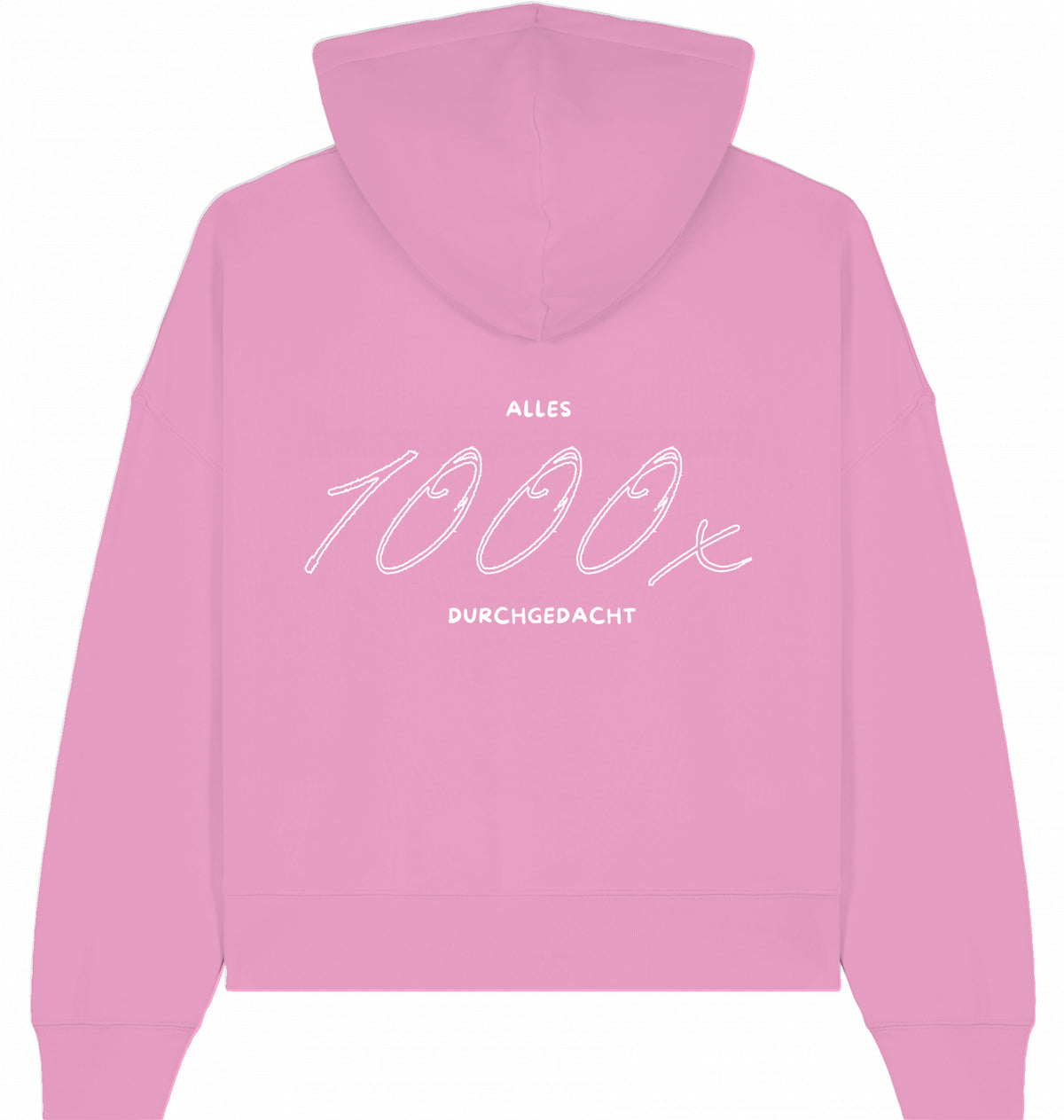Hoodie weiße Schrift Vor- und Rückseite